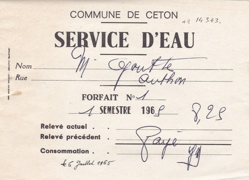 Ceton water service - service, of